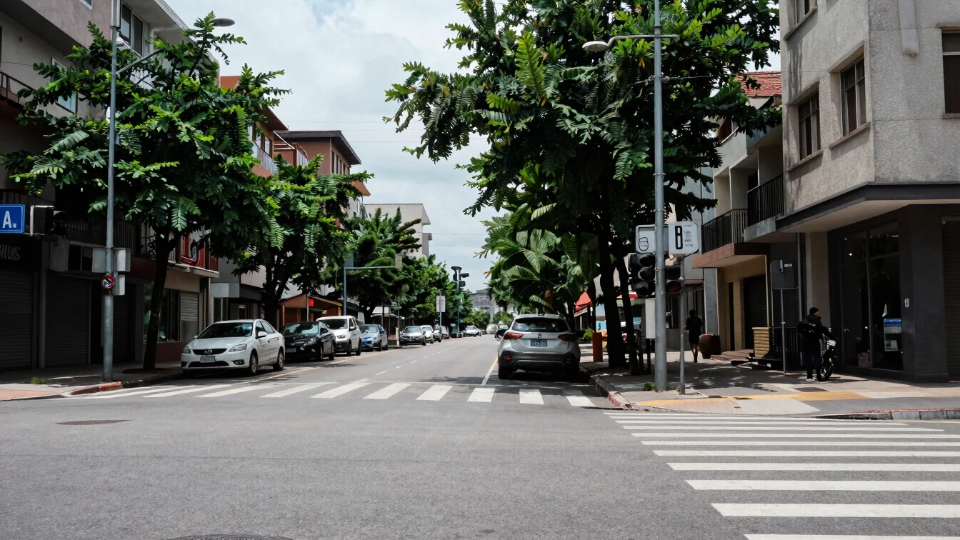 Documentary photography of urban landscape, street scene, natural