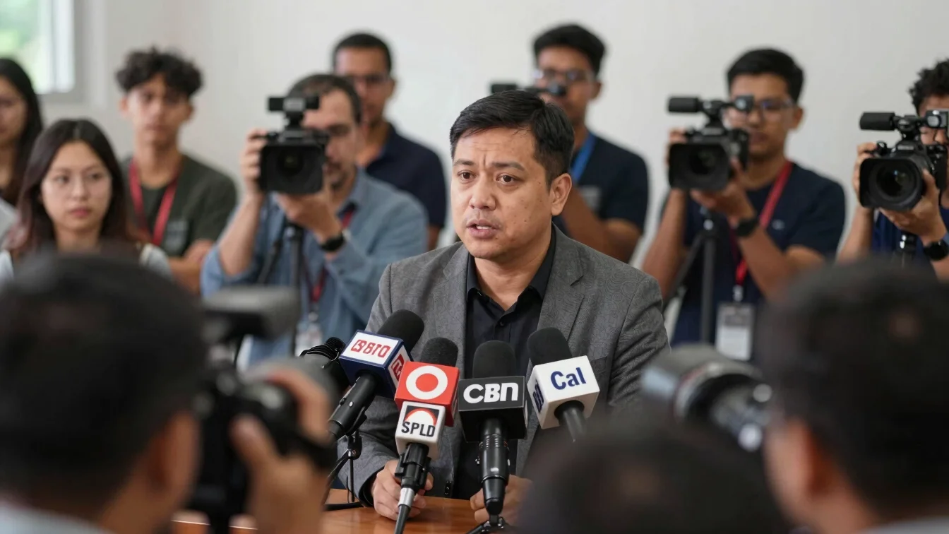 Photojournalism of a press conference, natural lighting, crisp de