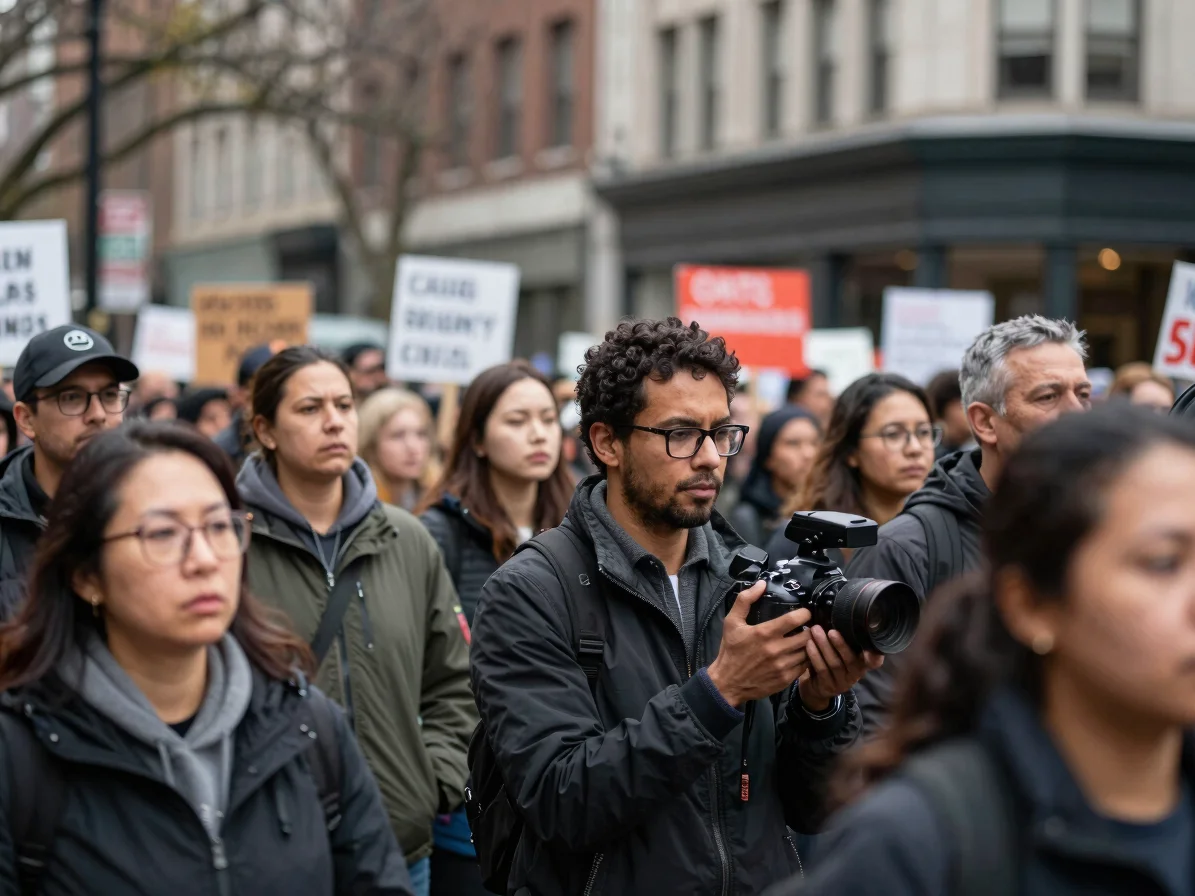 Authentic photojournalism of a peaceful protest or social movemen